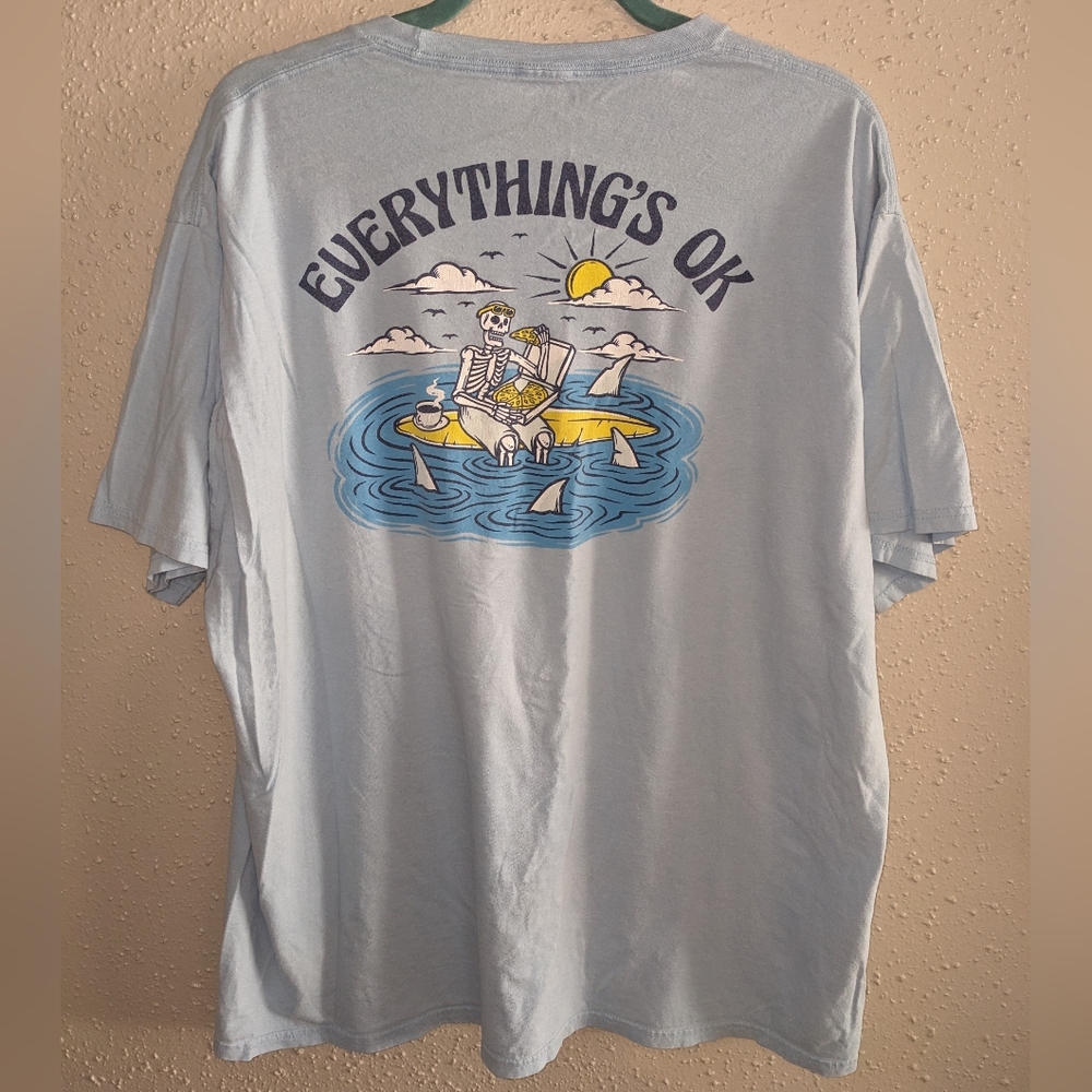 Light Blue Graphic Men's Shirt